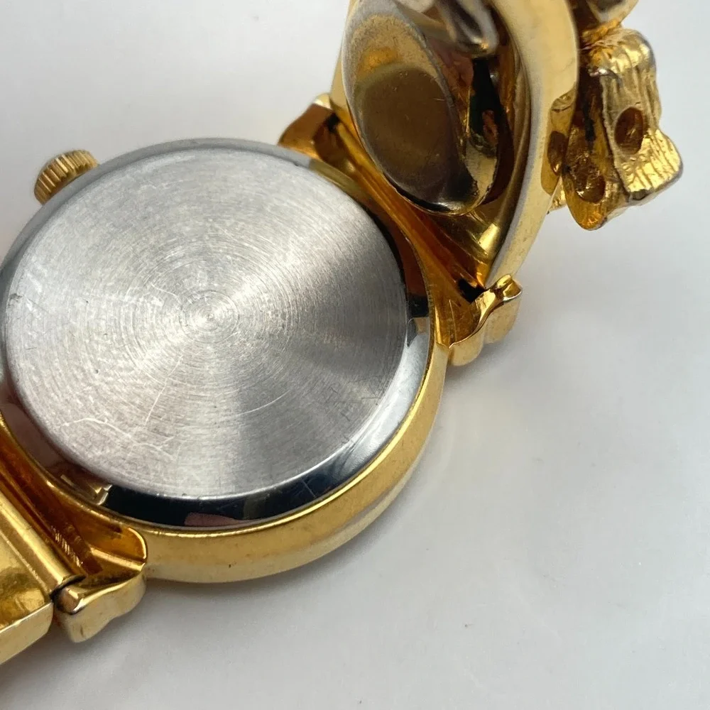 Cassant Womens Watch 22mm Gold Tone Elephant Slide Charms New Battery 6.75